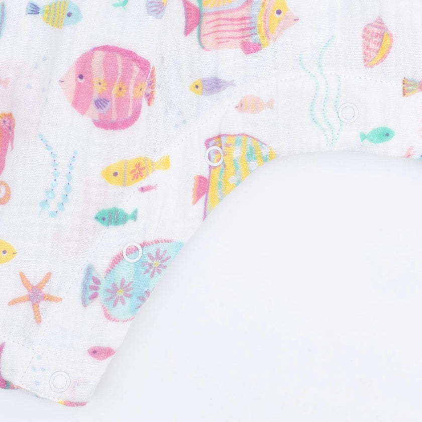 Sunny Coral Reef Fish - Smocked Romper
