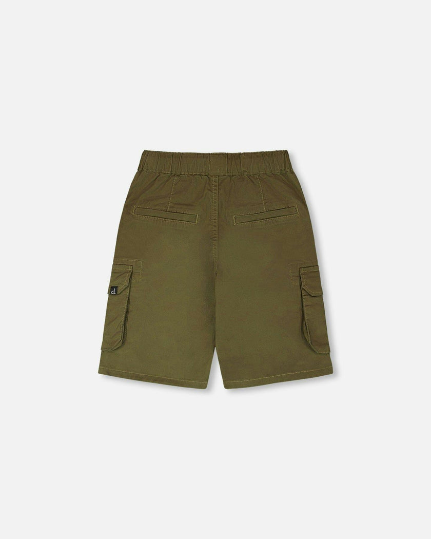 Stretch Twill Bermuda With Cargo Pockets