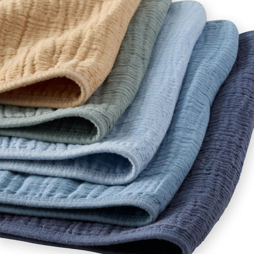 RILEY 5-Pack Crinkle Muslin Burp Cloths