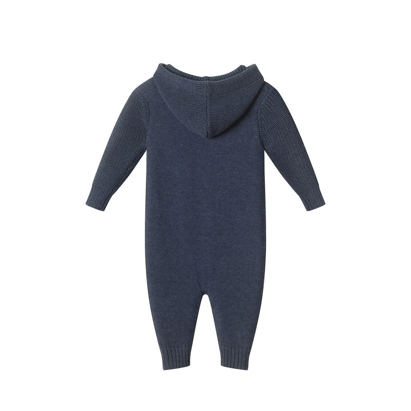 Infant Boys Hooded Sweater Romper | Navy