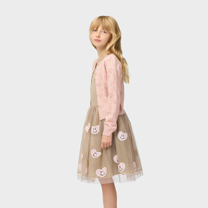 Brown Cyrusila Sequin Heart Tulle Dress