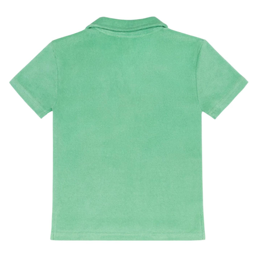 boys gustavia green french terry polo