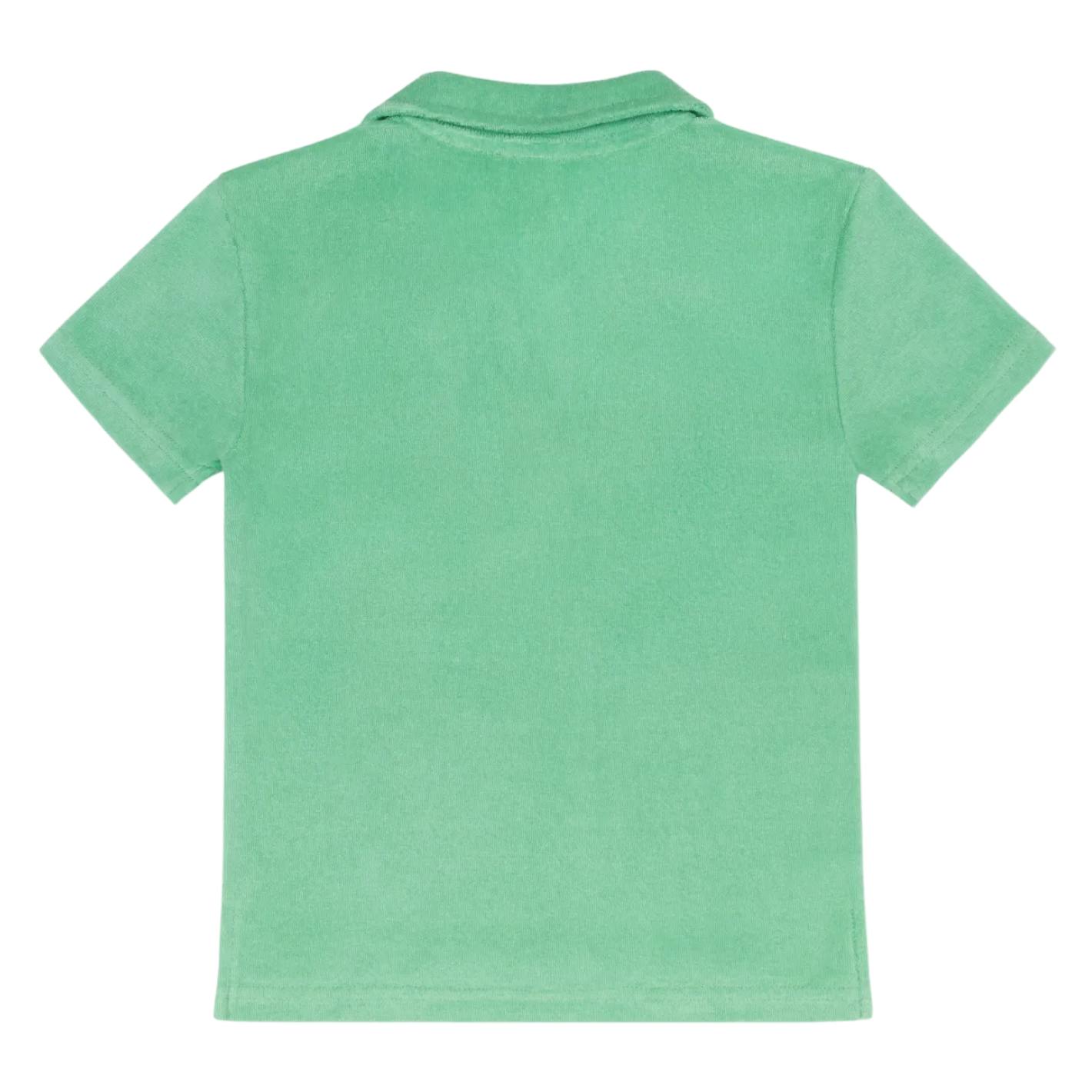 boys gustavia green french terry polo