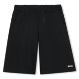 Black Beige Polo Textile Shorts Set