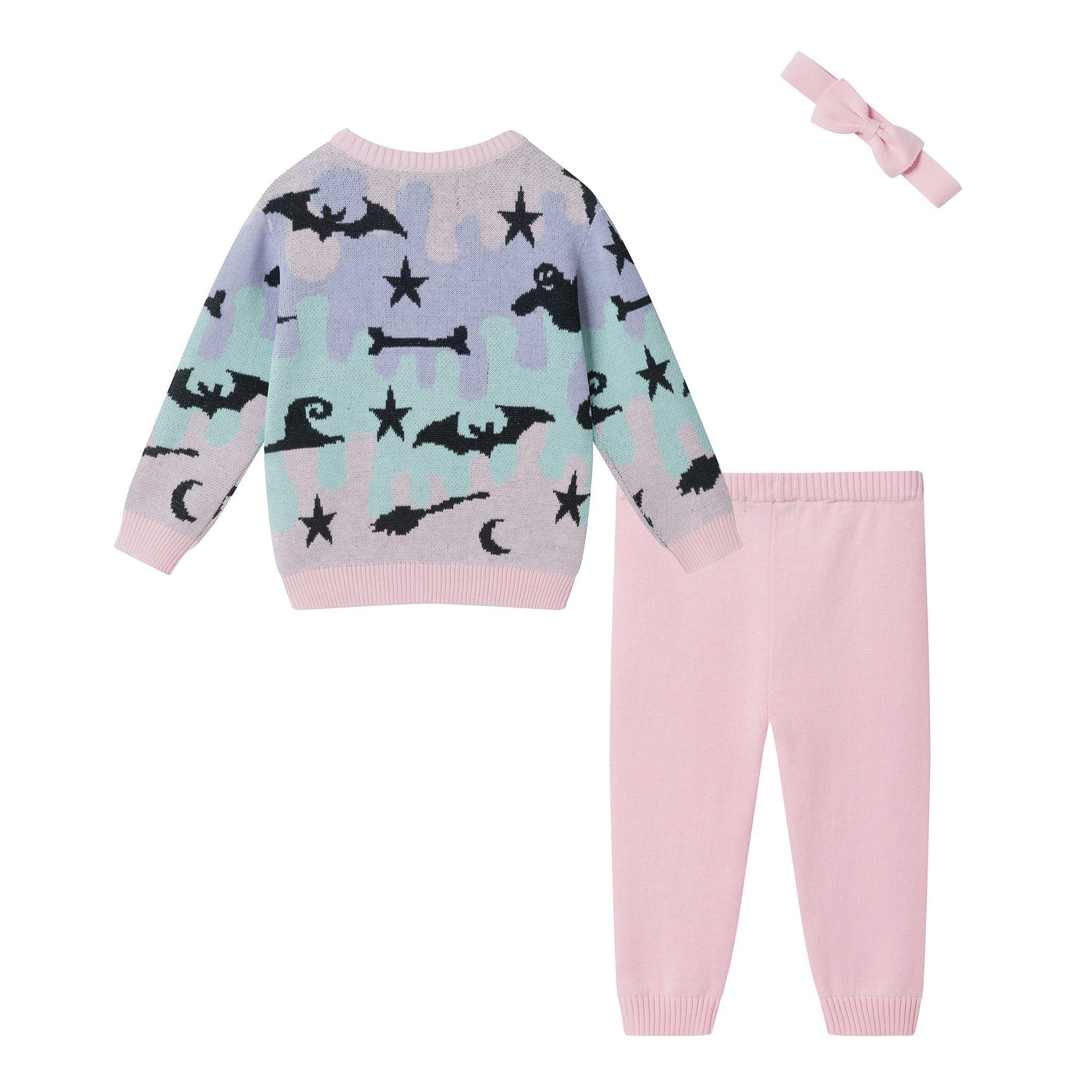 Infant (9-24M) Girls Three-Piece Sweater Set | Ghosts, Bats & Bones