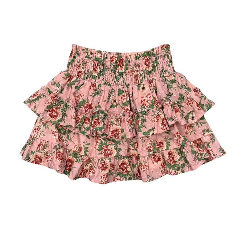 Girls Ruffled Skirt in Maelle Beauty Roses