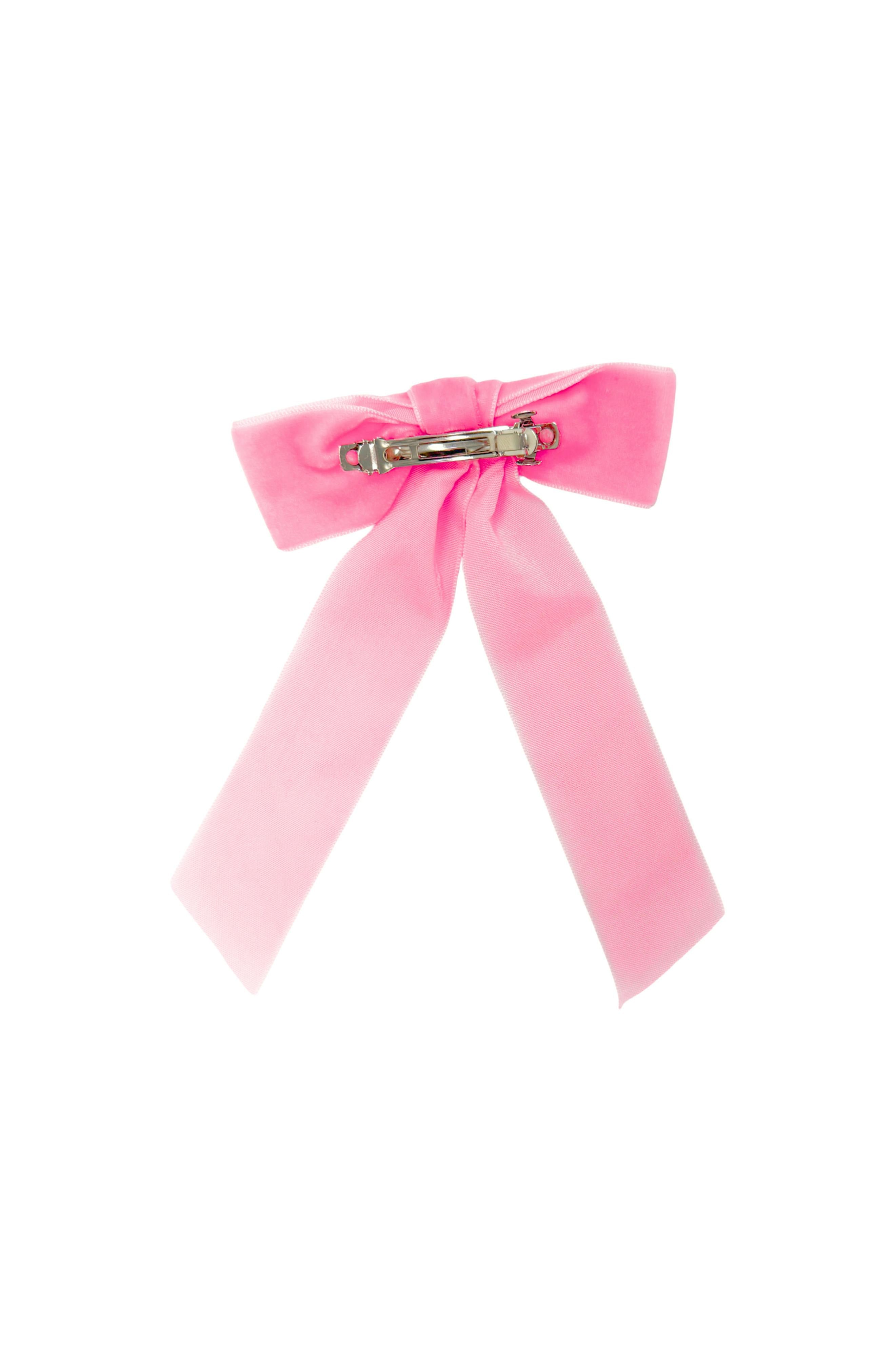 Velvet Long-Tailed Bow Barrette