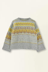 Salida Brushed Fairisle Sweater in Snowdrift
