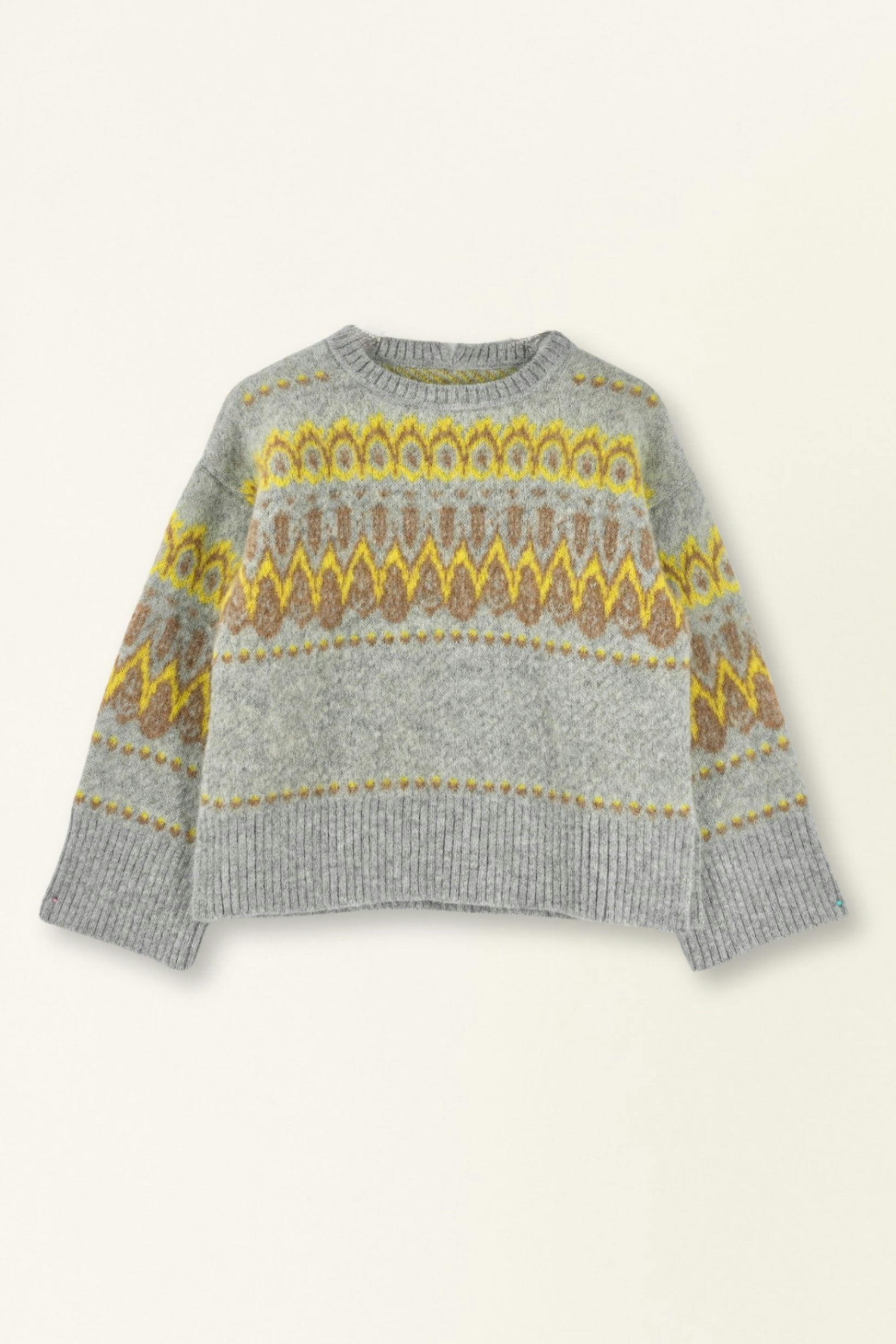 Salida Brushed Fairisle Sweater in Snowdrift