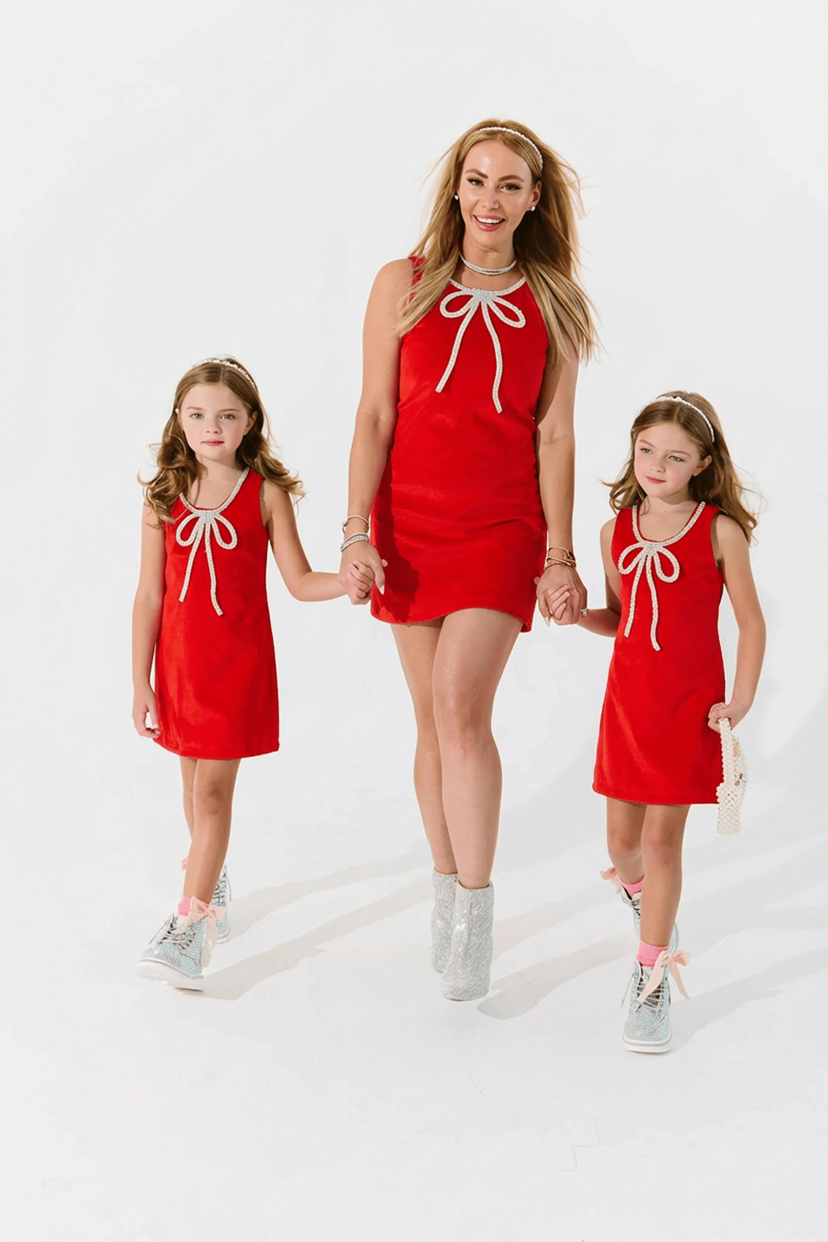 Red Velvet Bow Princess Dress