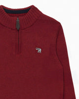 Calum Half-Zip Sweater in Red