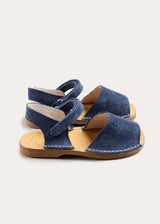 Open Toe Suede Sandals in Navy (21-30EU)
