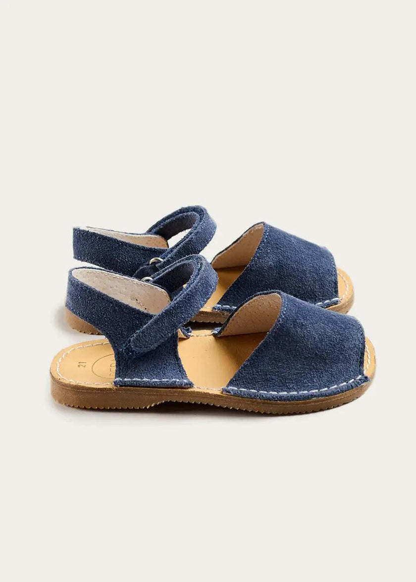 Open Toe Suede Sandals in Navy (21-30EU)