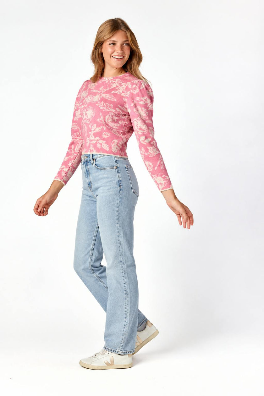 Amelia Jacquard Sweater Pink