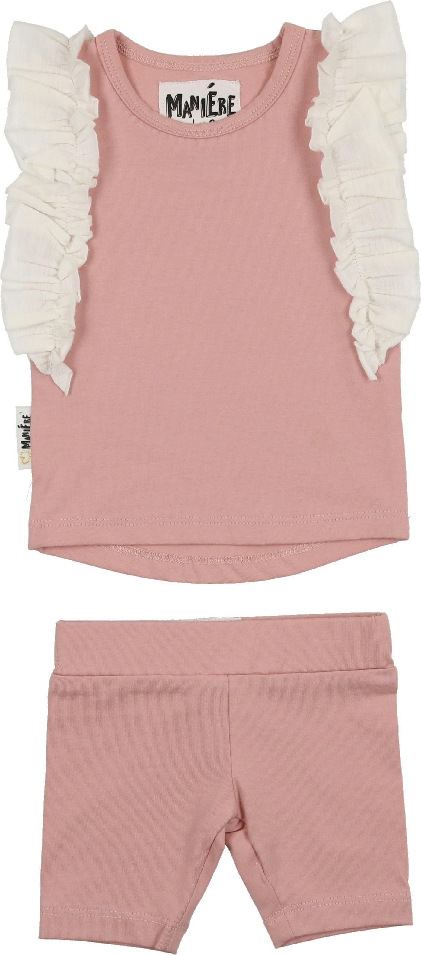 Ruffle Sleeve Short Set
