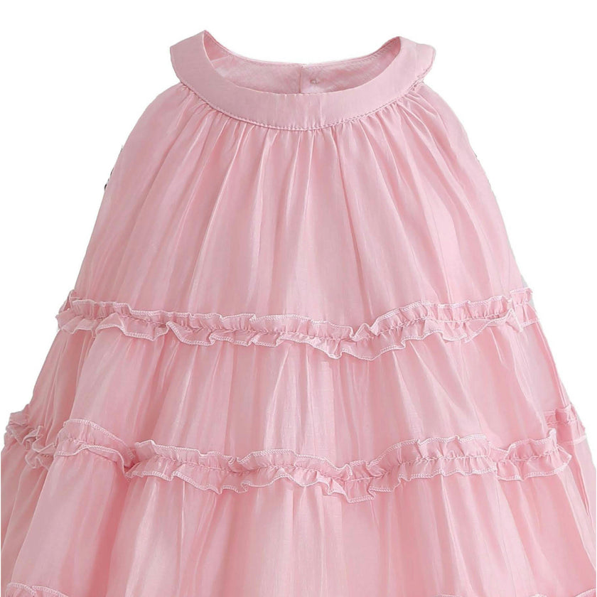 Pink Seralyn Tiered Ruffle Dress