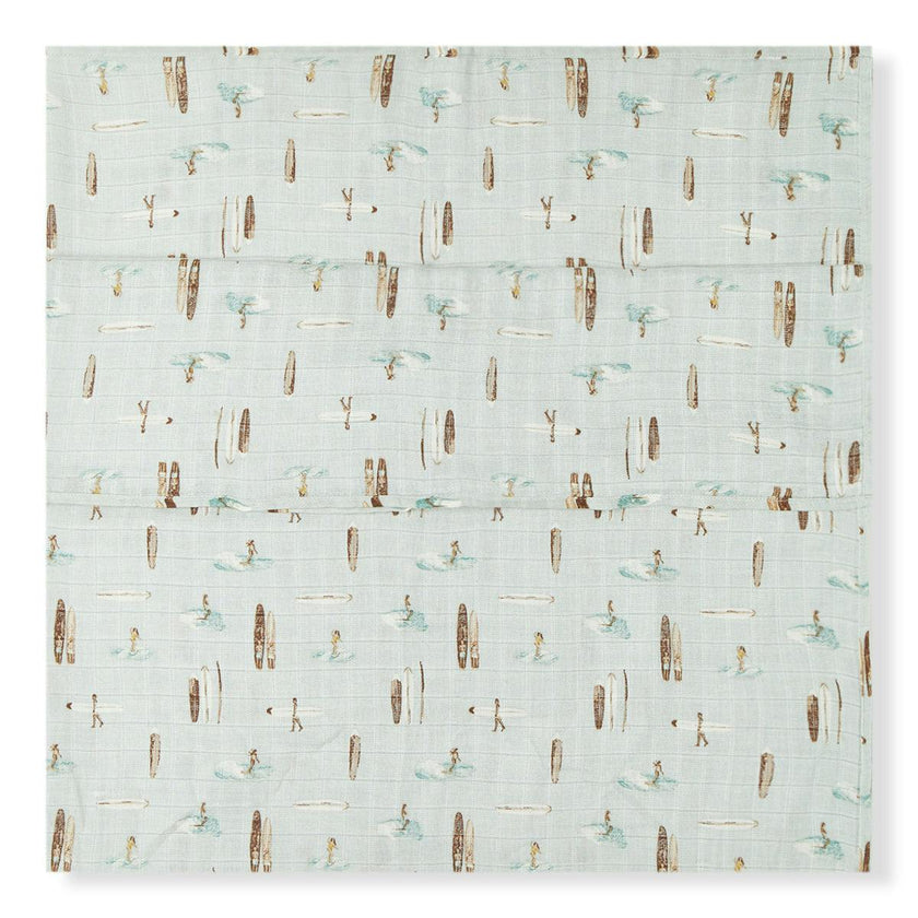 Vintage Surf Bamboo Muslin Swaddle Blanket