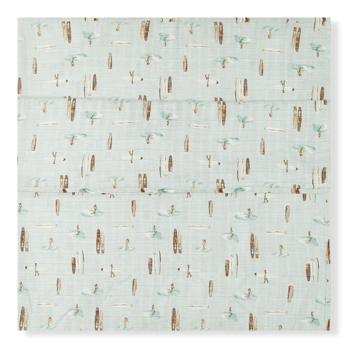Vintage Surf Bamboo Muslin Swaddle Blanket