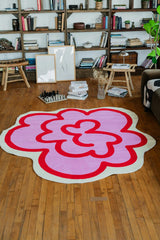 Funky Flower Shaped Irregular Rug by Shayla Goethe