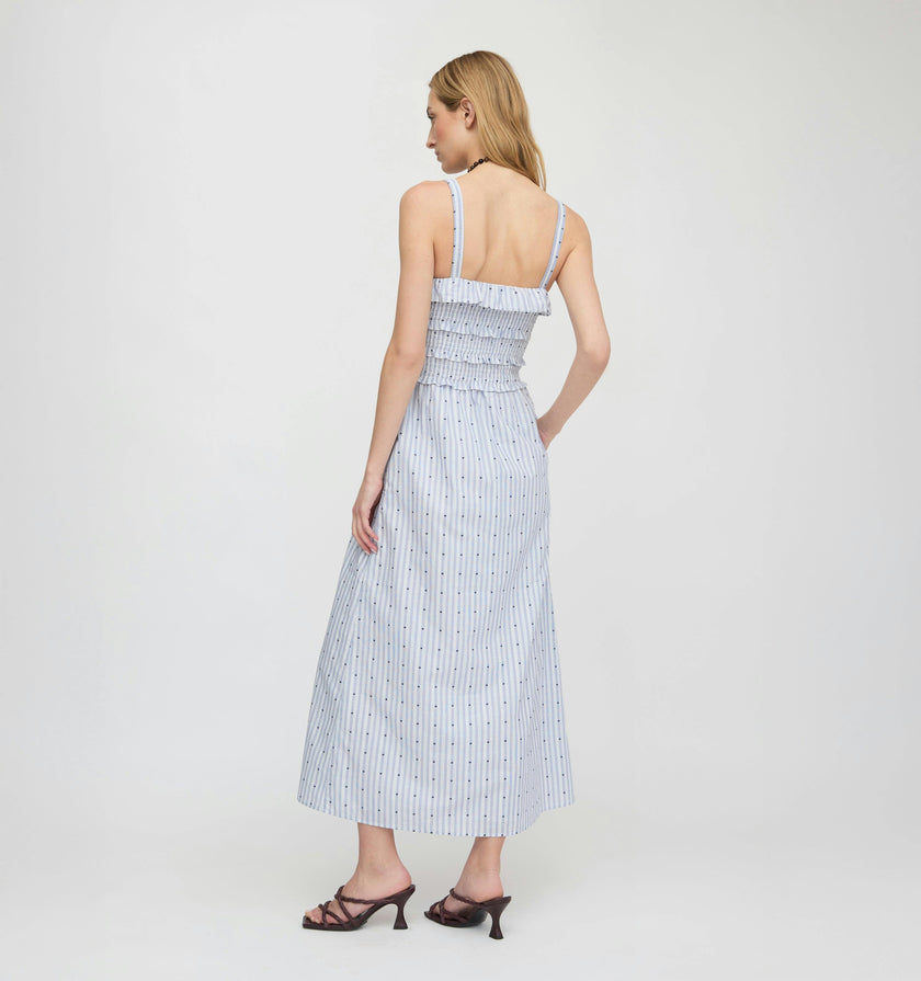 The Analise Nap Dress - Blue Swiss Dot