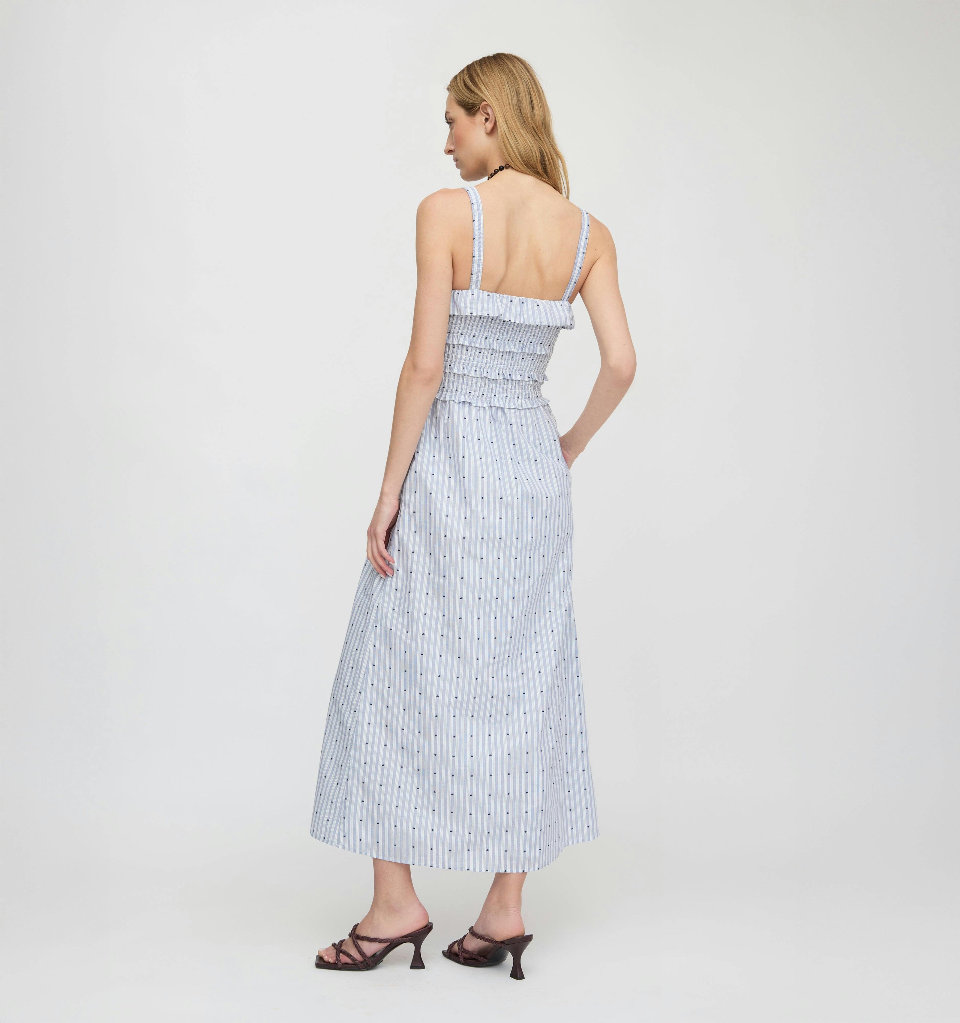 The Analise Nap Dress - Blue Swiss Dot