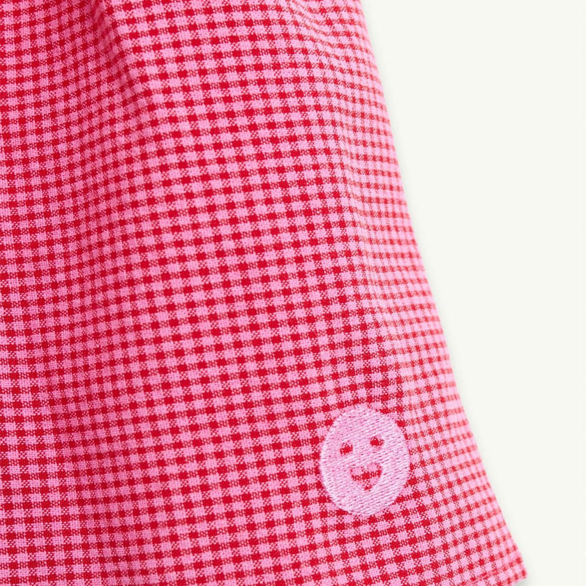 children's vichy frilled top - wild berry