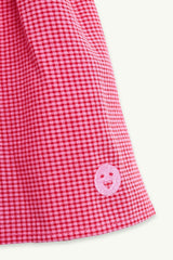 children's vichy frilled top - wild berry