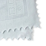 BONPOINT Embroidered Knit Blanket - Bleu Gris