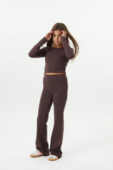 Mae Brown Cotton Spandex Legging