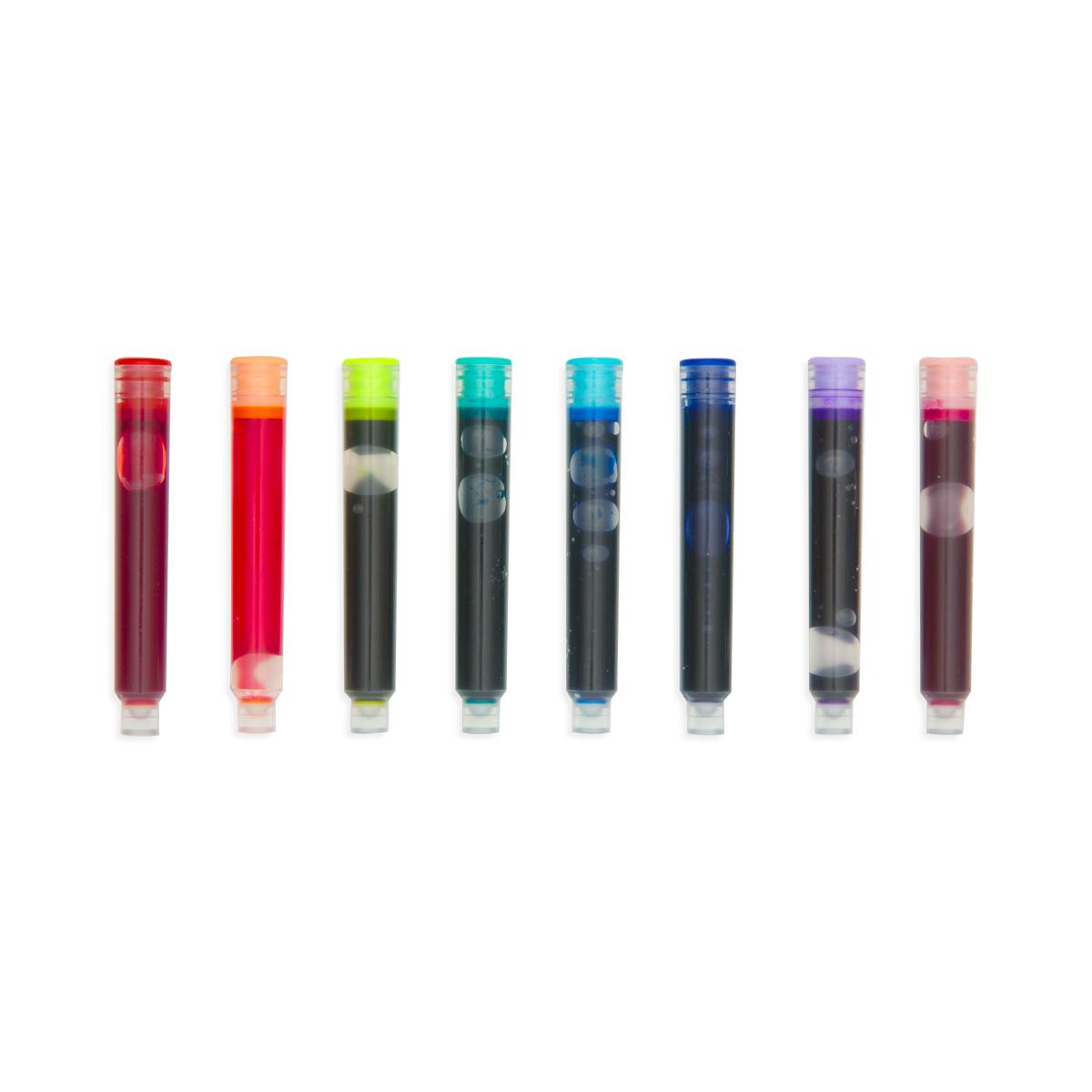 Color Write Fountain Pens Colored Ink Refills - Set of 8