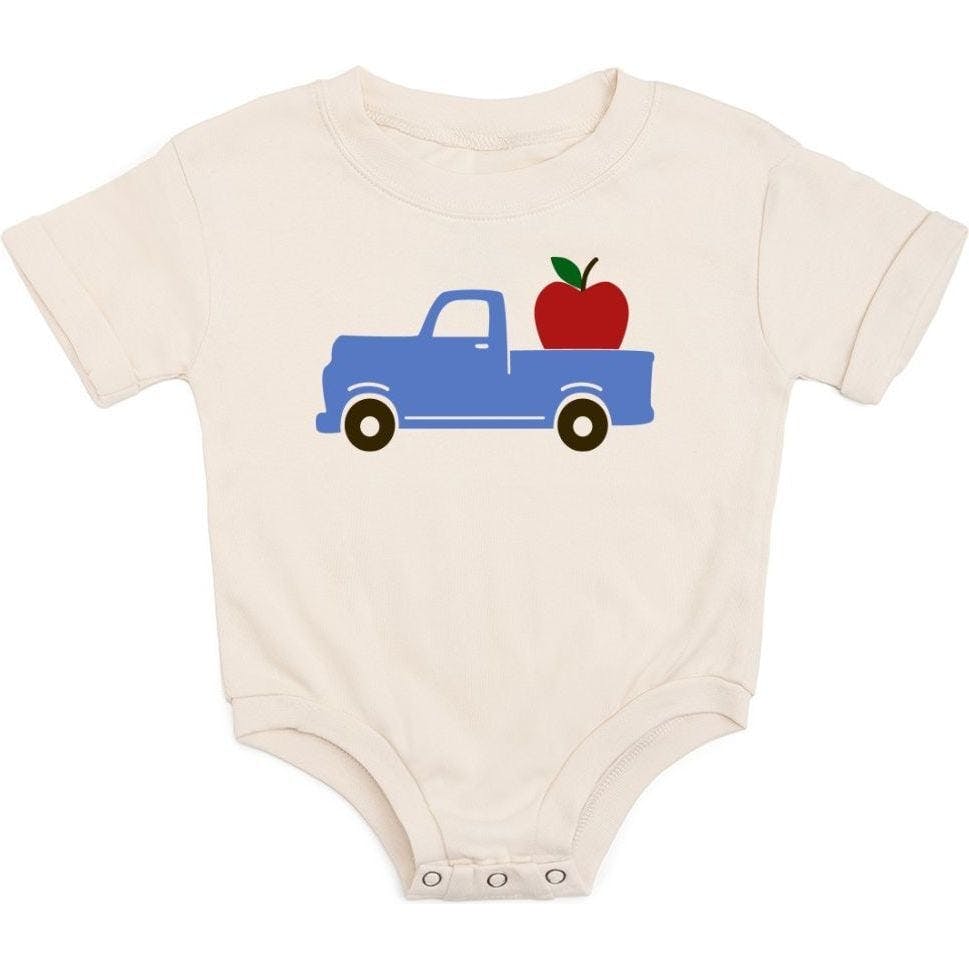 Apple Truck Short Sleeve Romper