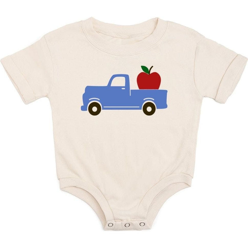 Apple Truck Short Sleeve Romper