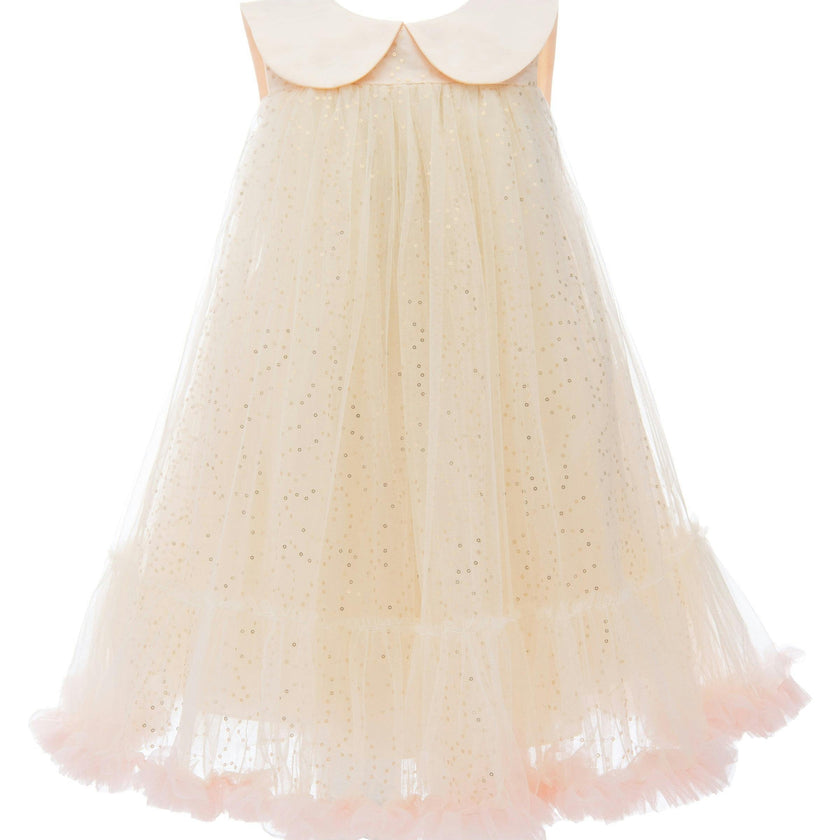 Champagne Caledonia Pleated Dress