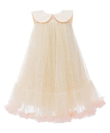 Champagne Caledonia Pleated Dress