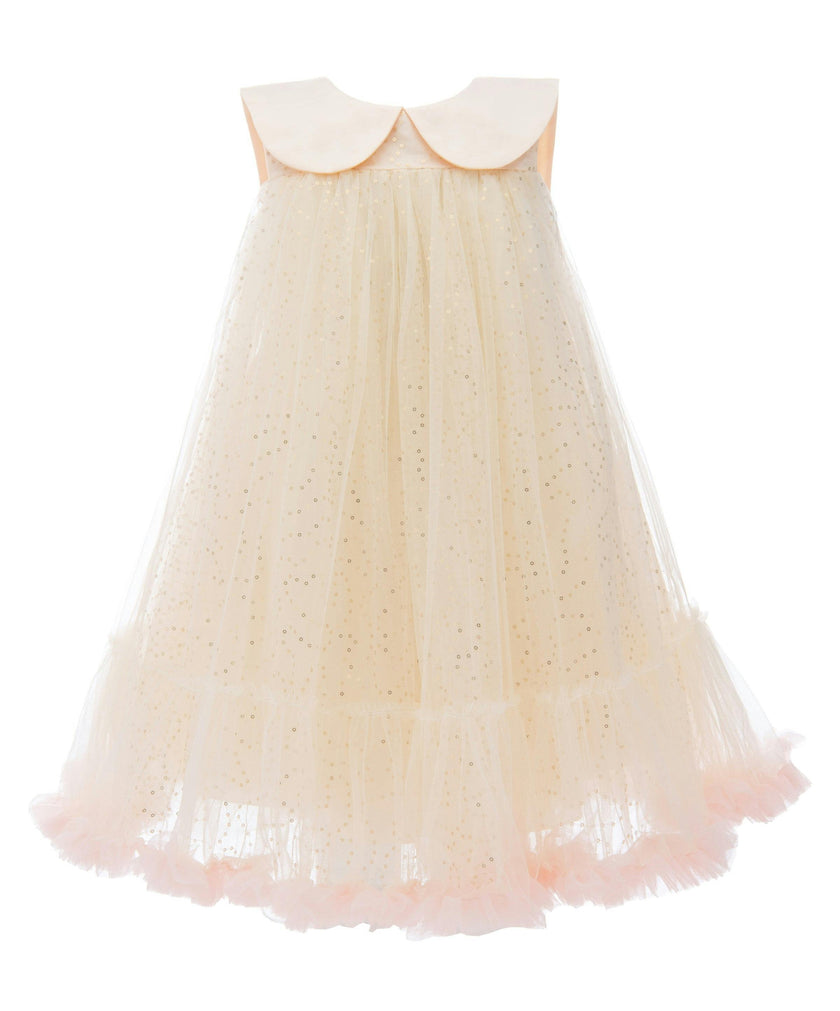 Champagne Caledonia Pleated Dress