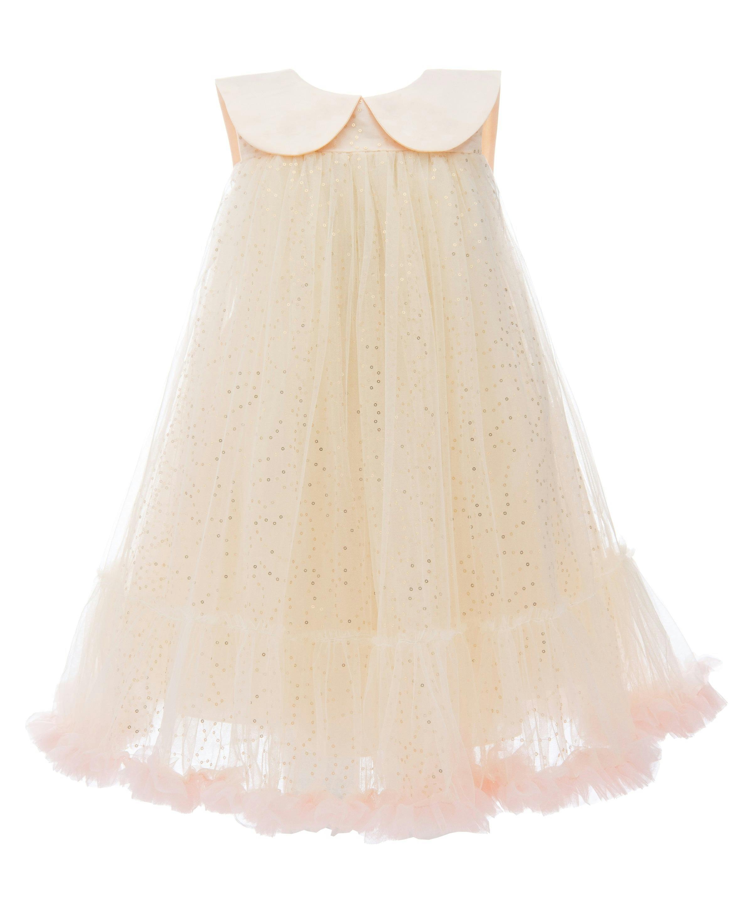 Champagne Caledonia Pleated Dress