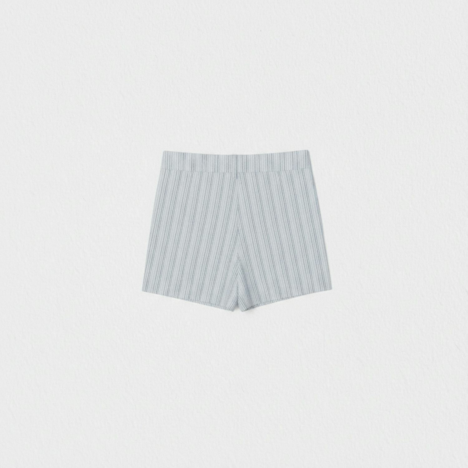 Denis Baby Shorts Linen, Blue Stripe