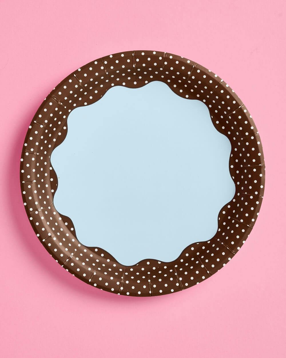 Brown + Blue Plates - 10 paper plates, 9in