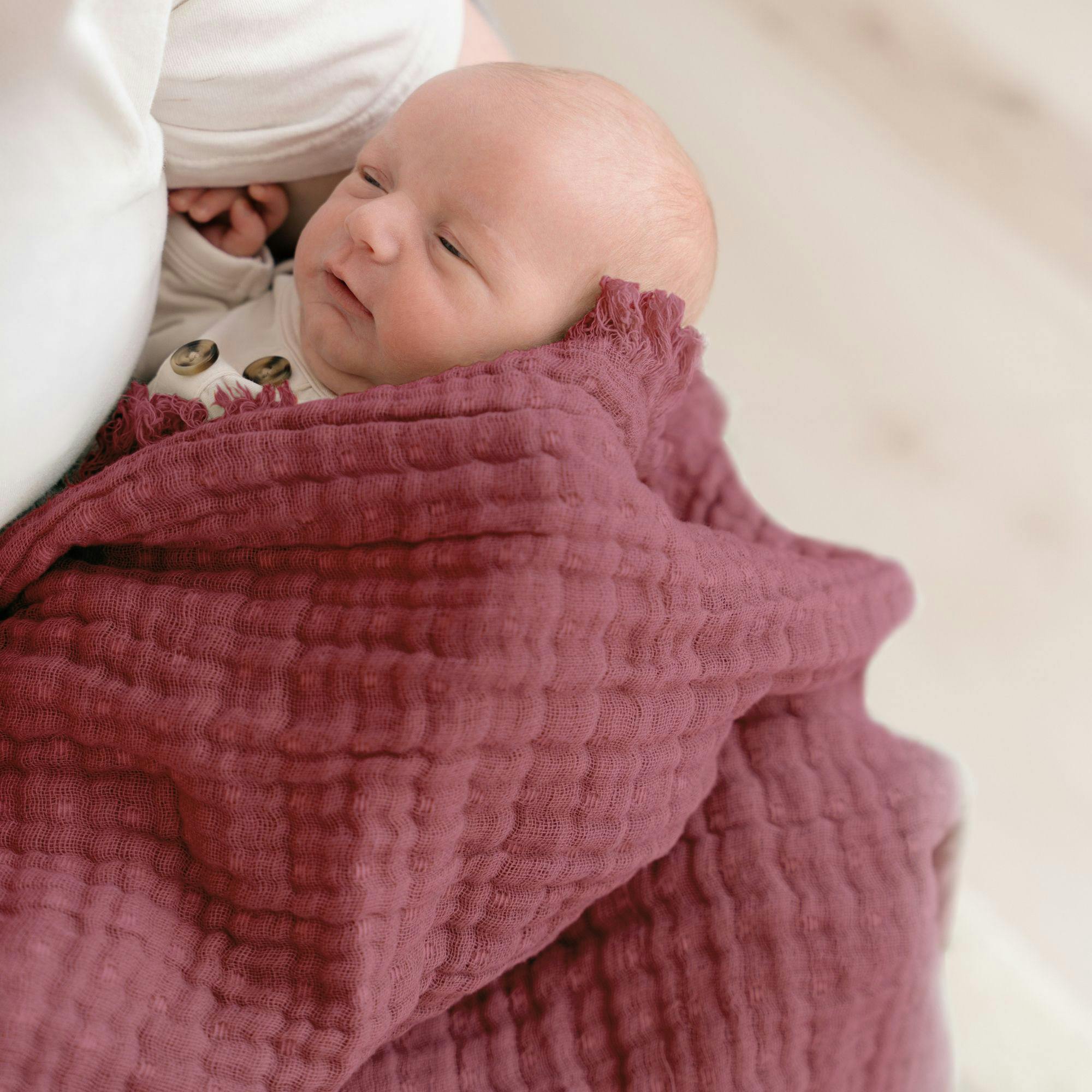 Multi-Layer Cotton Muslin Baby Blanket (Orchid Ombre)
