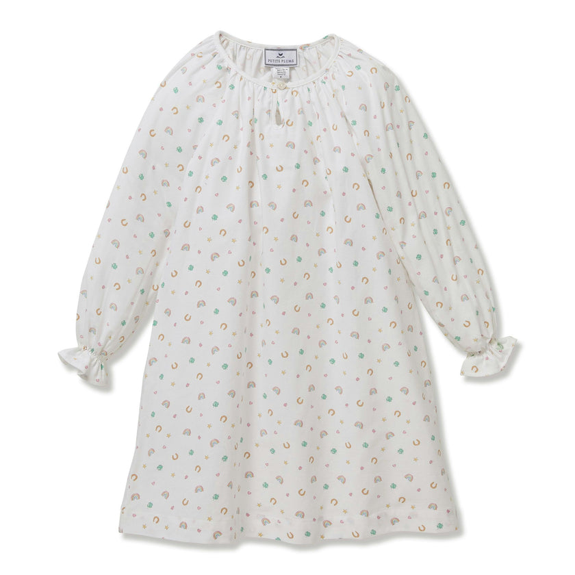 Girl's Twill Delphine Nightgown in Good Luck Charms