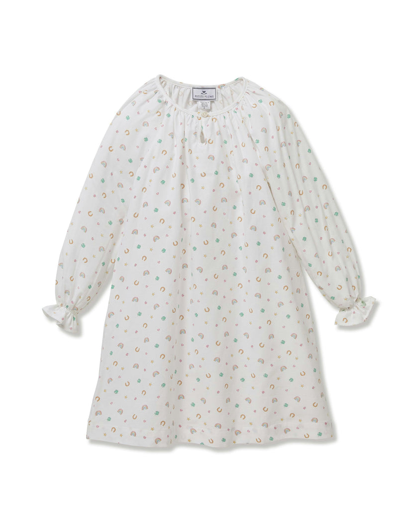 Girl's Twill Delphine Nightgown in Good Luck Charms