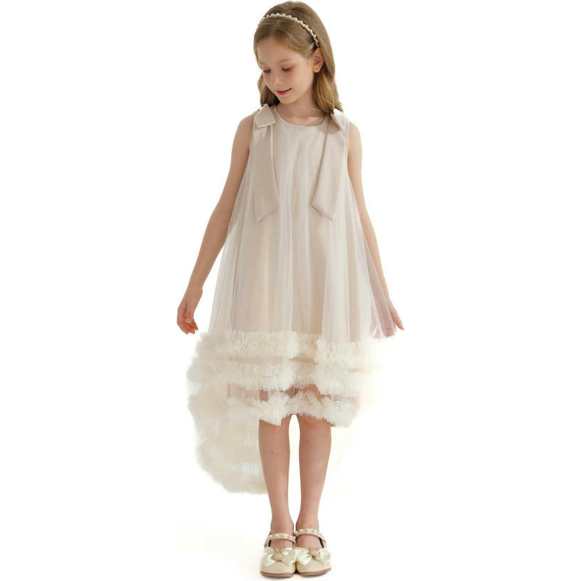 Violeta Sleeveless Ruffle Overlay Dress