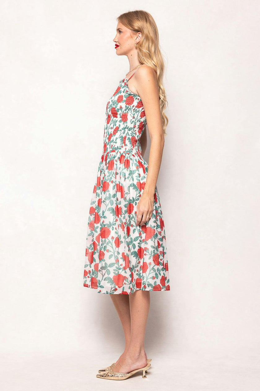 Kimberly Dress in Red Roses