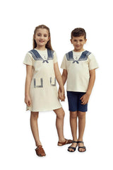 Sailor Collar Printed Tshirt
