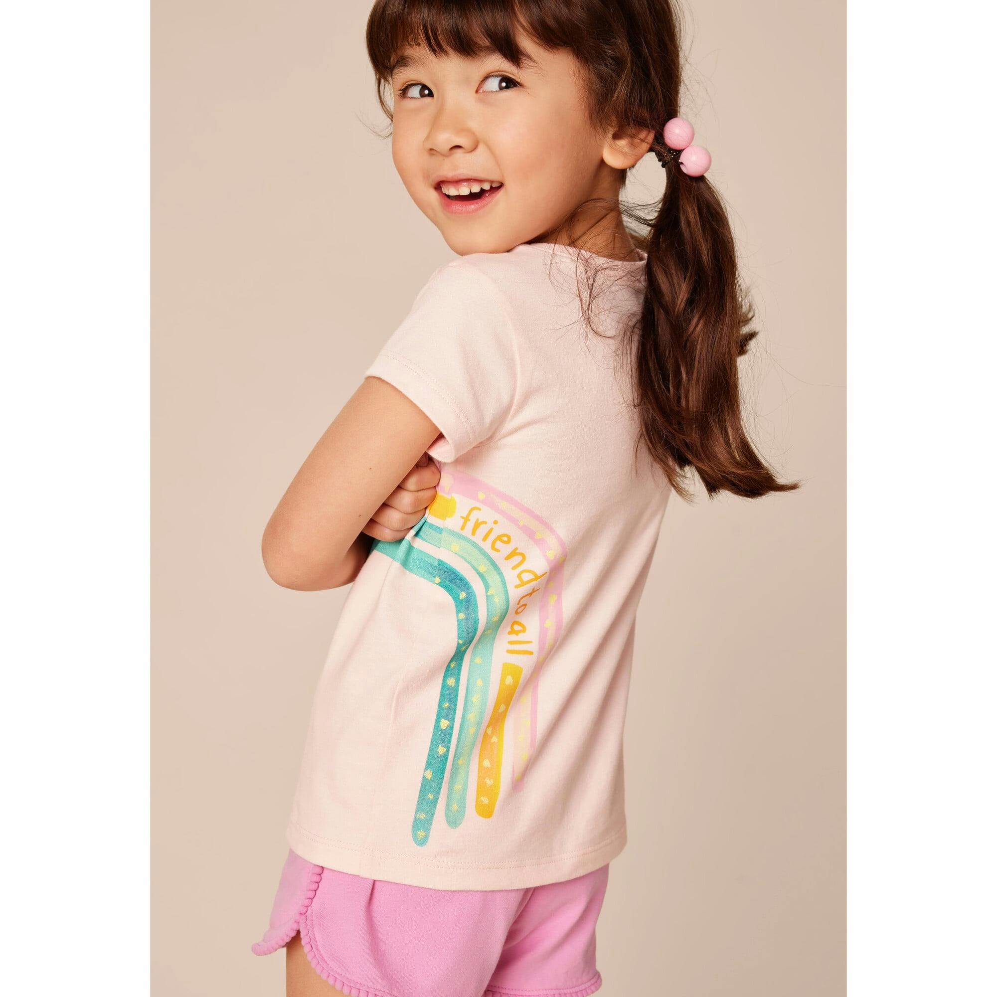 Rainbow Graphic Tee, Pink
