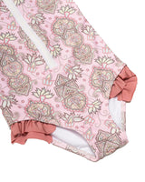 Long Sleeve Zip One Piece Swimsuit - Wild Flower