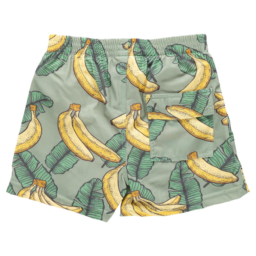 Boys Swim Trunk - Green Banana Leaves