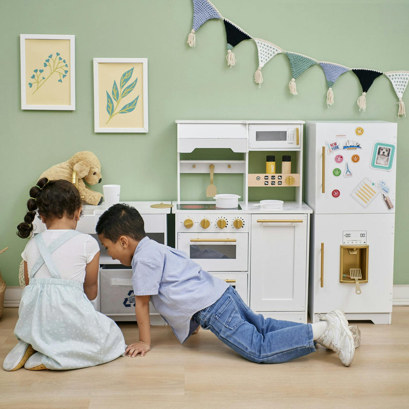Little Chef Atlanta Large Modular Play Kitchen - White/Gold