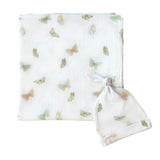 Bamboo Muslin Swaddle Blanket & Topknot Set