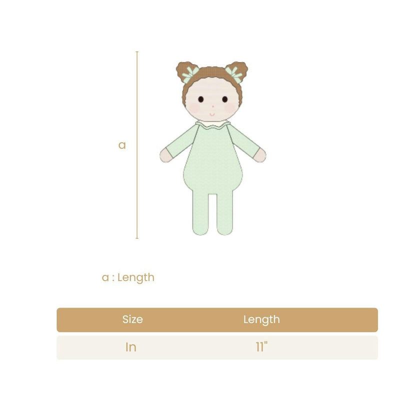 Baby Emily doll light green - 11"